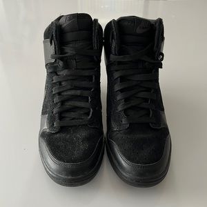 NIKE DUNK SKY HI HIDDEN WEDGE TRIPLE BLACK 528899-004 US 5.5